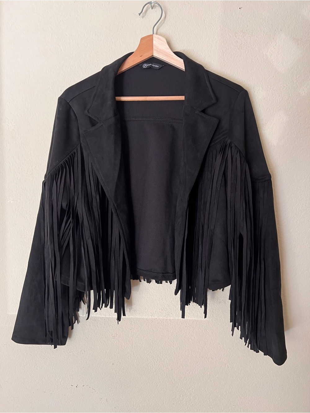 Fringe Suede Jacket - Black